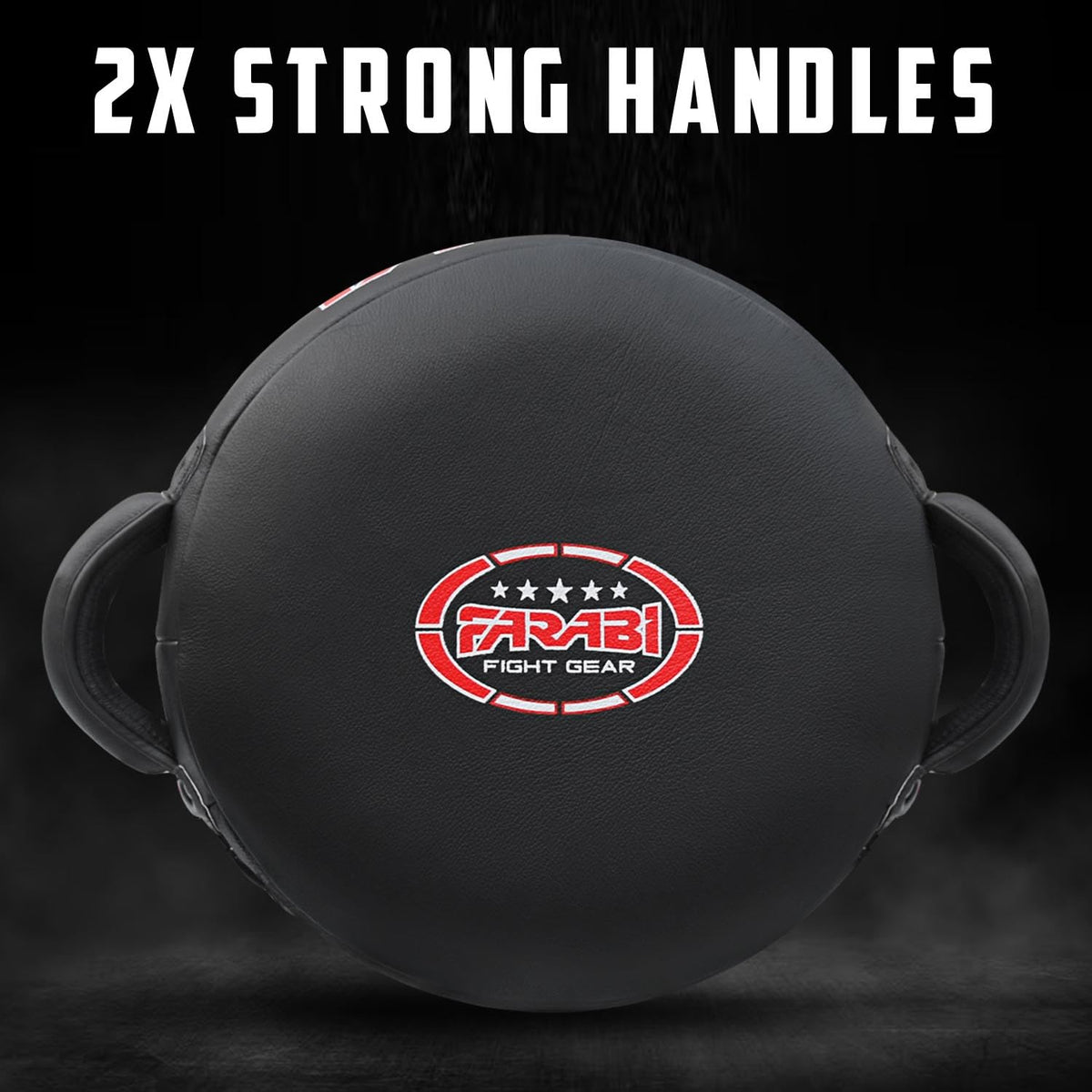 Farabi Sports Round Boxing Pad 100% Genuine Leather Punching Mitts Kick Pad Black Boxing Mitts MMA Muay Thai Taekwondo Kickboxing Training Strike