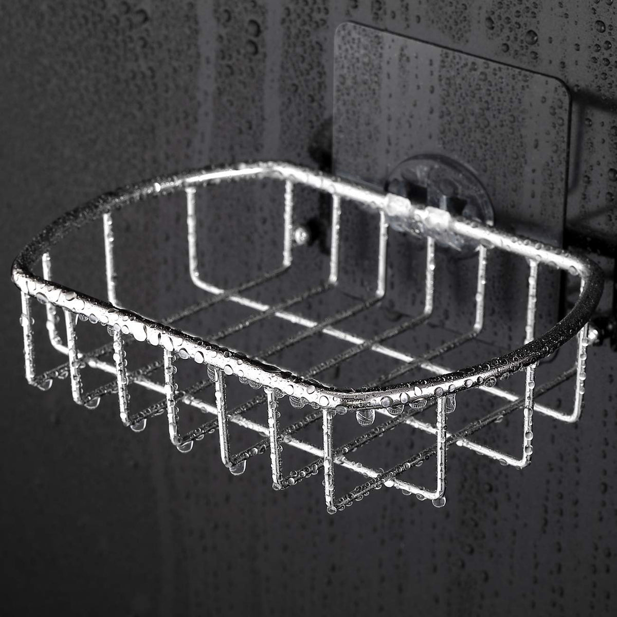 MaxHold Traceless Self Adhesive Soap Dish, Stainless Steel Soap Basket Never Rust, Bathroom Shower Caddy, Kitchen Sponge Holder