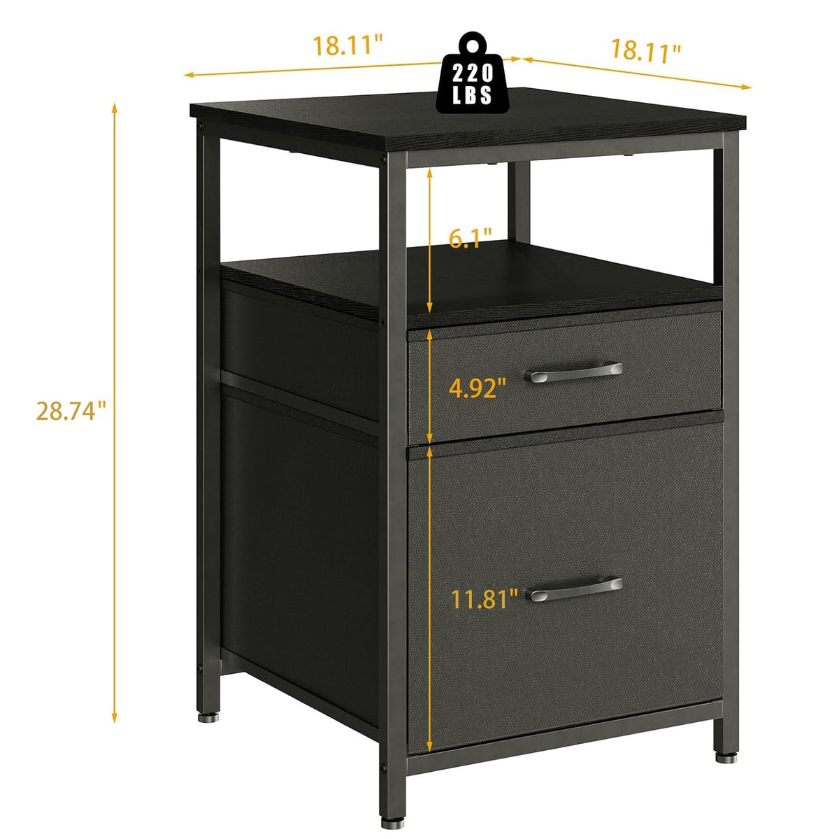 Herture Mini Fridge Stand, Small Refrigerator Stand with 3 Storage