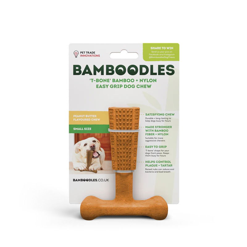 Bamboodles T-bone Peanut Butter Flavour Small 4" - Case of 4