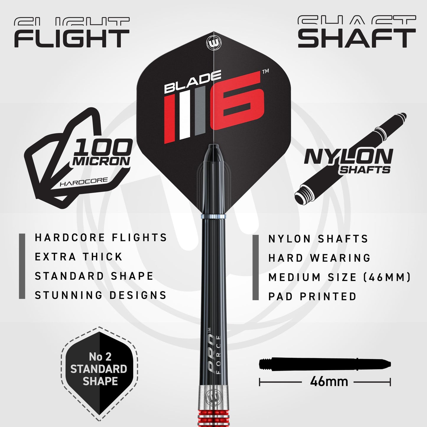 WINMAU Advance 500 Series Tungsten Red 26 Gram Steeltip Darts Set with Flights and Shafts (Stems)