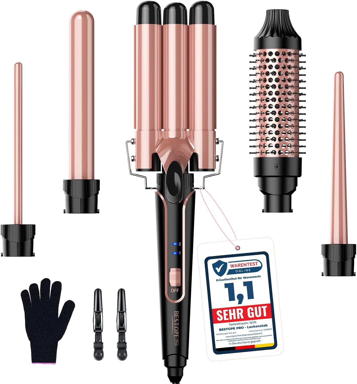 BESTOPE PRO 5 in 1 Curling Iron, New but been out of box, open, scruffy box