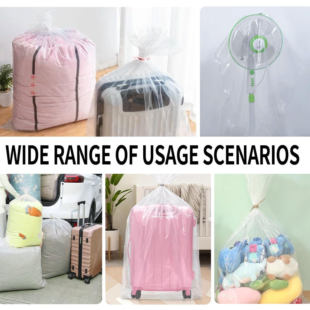 Extra Large Clear Plastic Storage Bags,10 Pieces 40x60 Inches 100x150 Cm Big Giant Jumbo Huge Plastic Storage Bags For Dustproof, Moistureproof