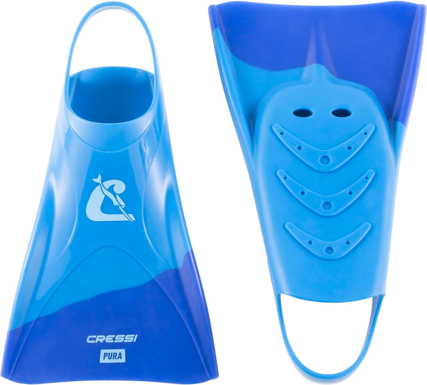CRESSI Adult Swim Fins - Flexible Silicone for Comfortable and Durable Use, Blue/Azure, 38/40 - Pura: Designed in Italy