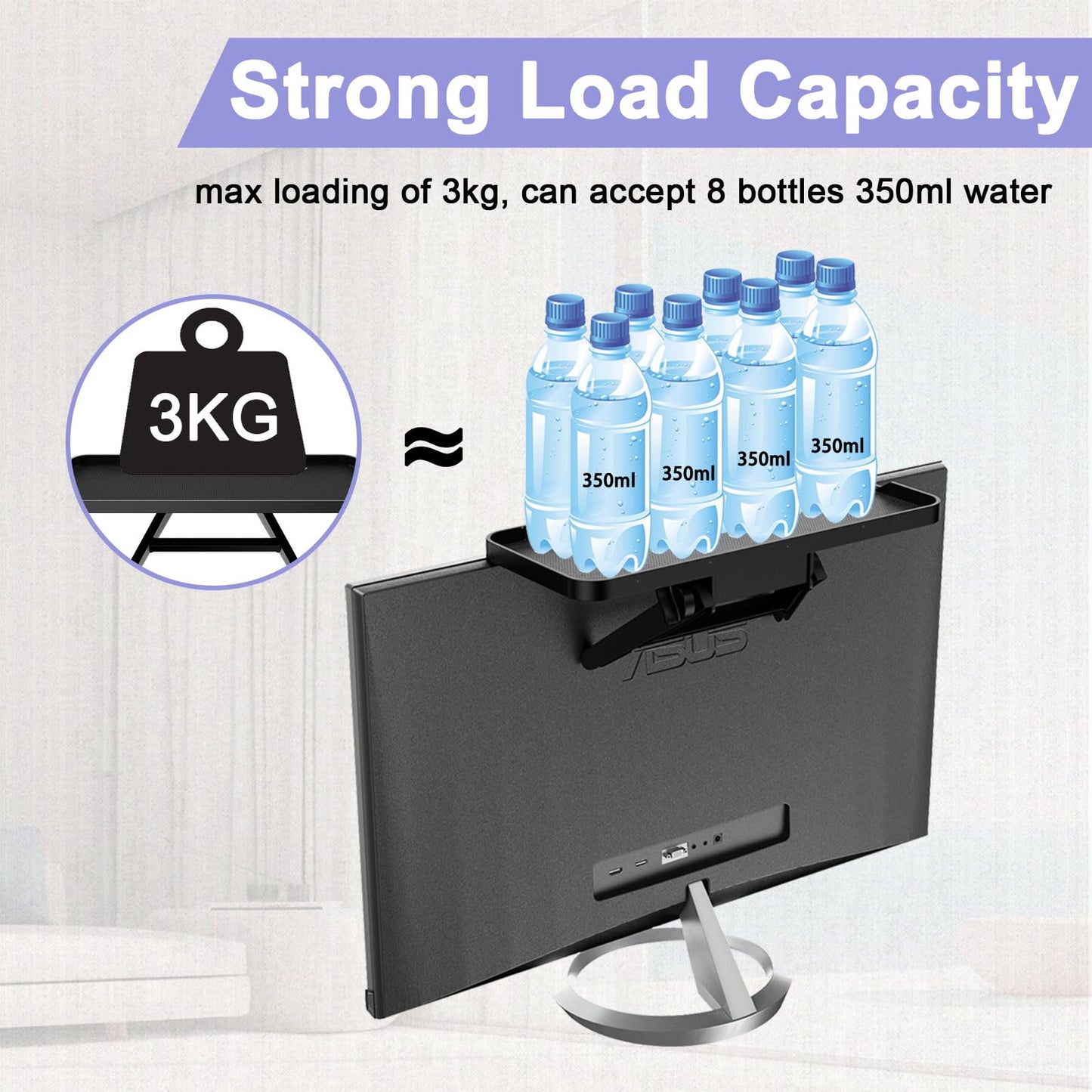 JXMTSPW TV Top Shelf Screen Adjustable Monitor Top Shelf Storage Bracket Tray Mount Computer Bracket for Cellphone Stand, Media Boxes, Game Console