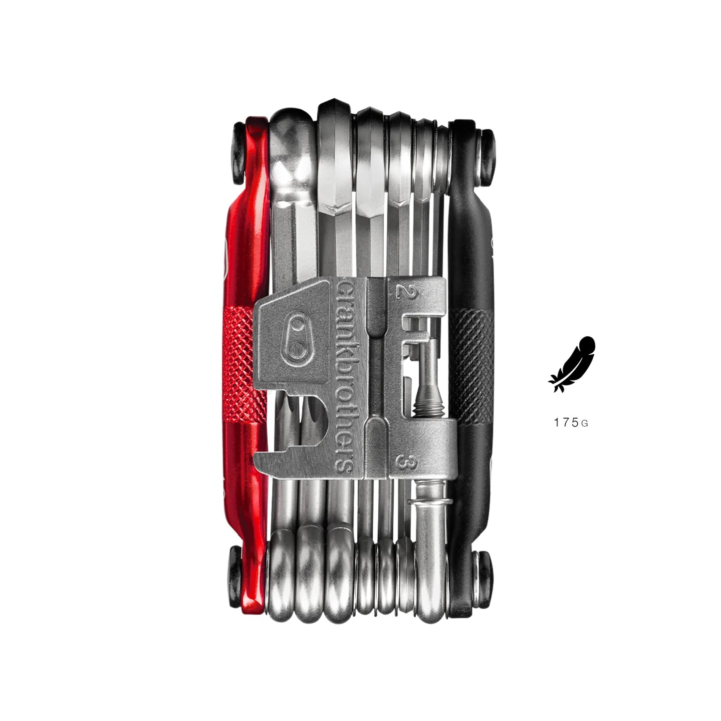 Crankbrothers Multi-19 Bicycle Multi-Tool, Black/Red