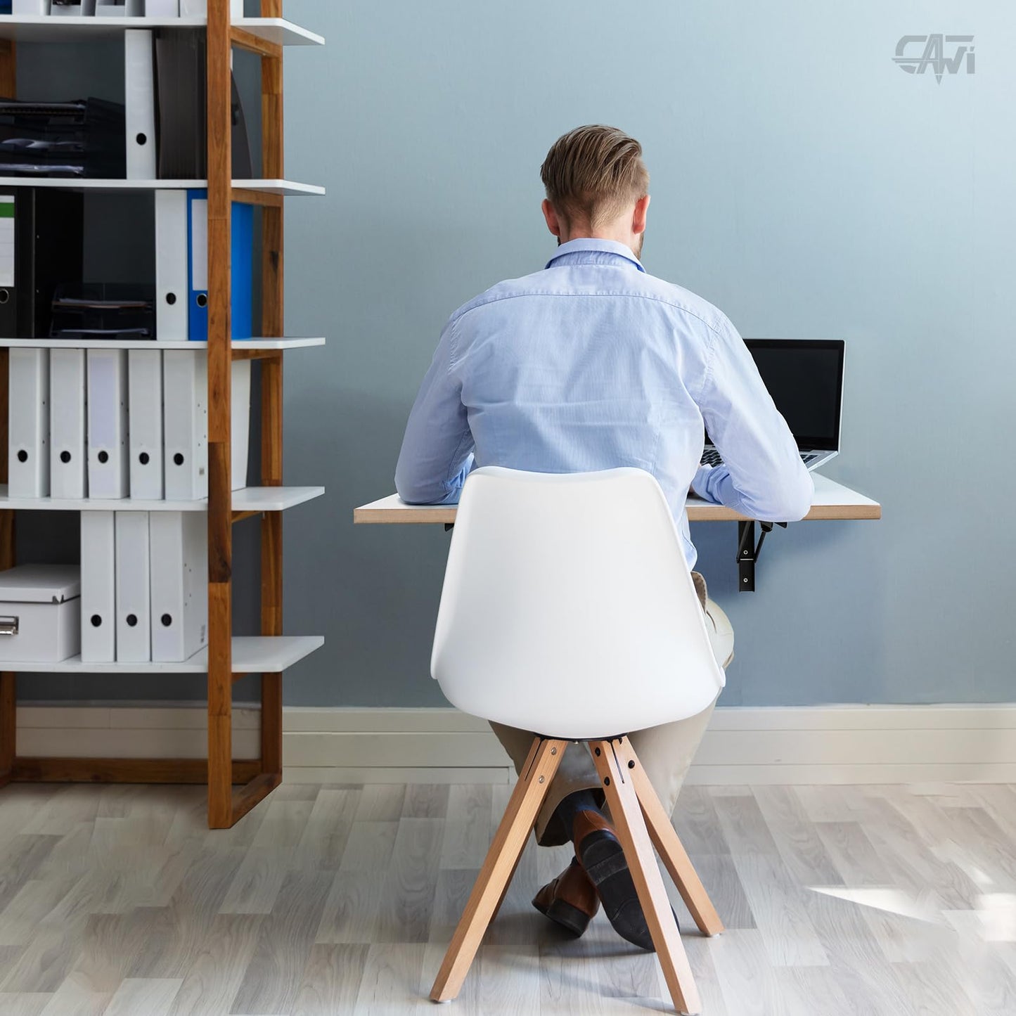 CAWI Sturdy Solid Wood Wall Folding Table: Space-Saving, Foldable Kitchen Table and Floating Desk, Laminated MDF Folding Table