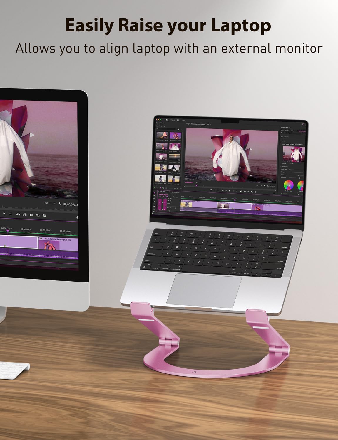 Laptop Stand, Maxonar Aluminum Ergonomic Laptop Riser Height Adjustable,Ventilated Foldable Laptop Holder for Desk Folds Flat for Portability
