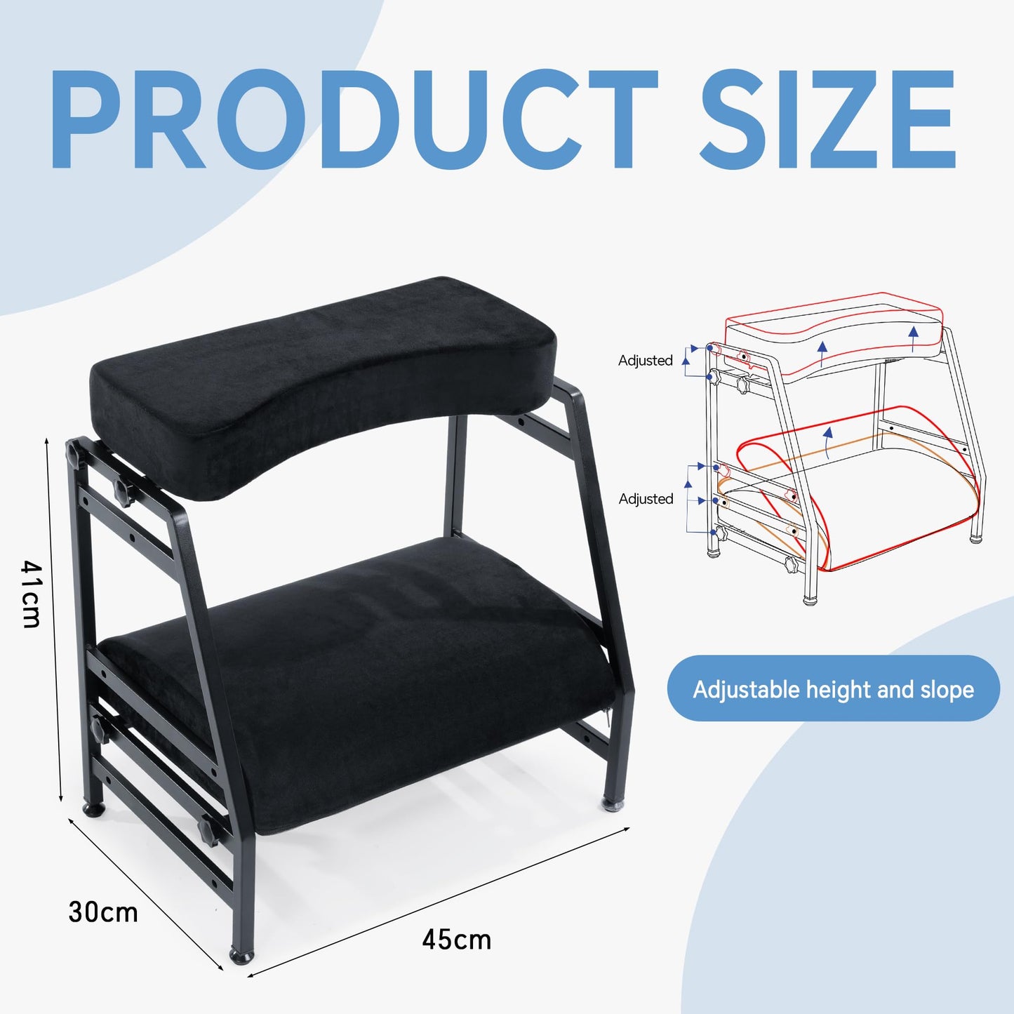 TOPROUD Adjustable Double Step Footrest, Ergonomic Under Desk Foot Rest with High Density Foam & Iron Frame