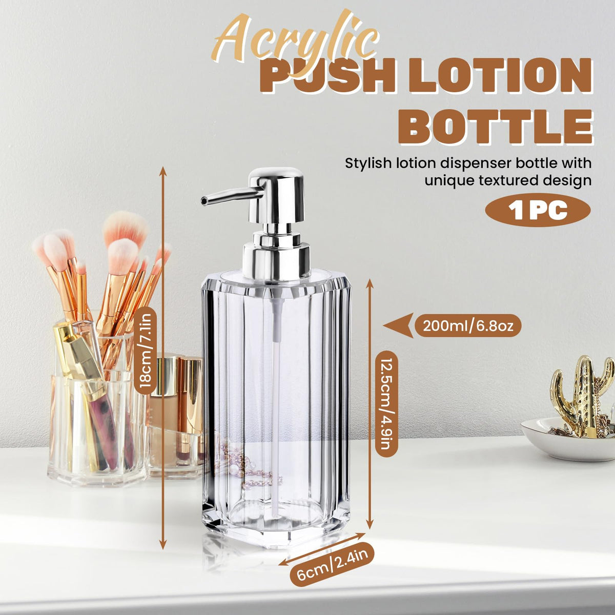 Diakey 200ml/6.8oz Acrylic Hand Soap Dispenser,1 Pack