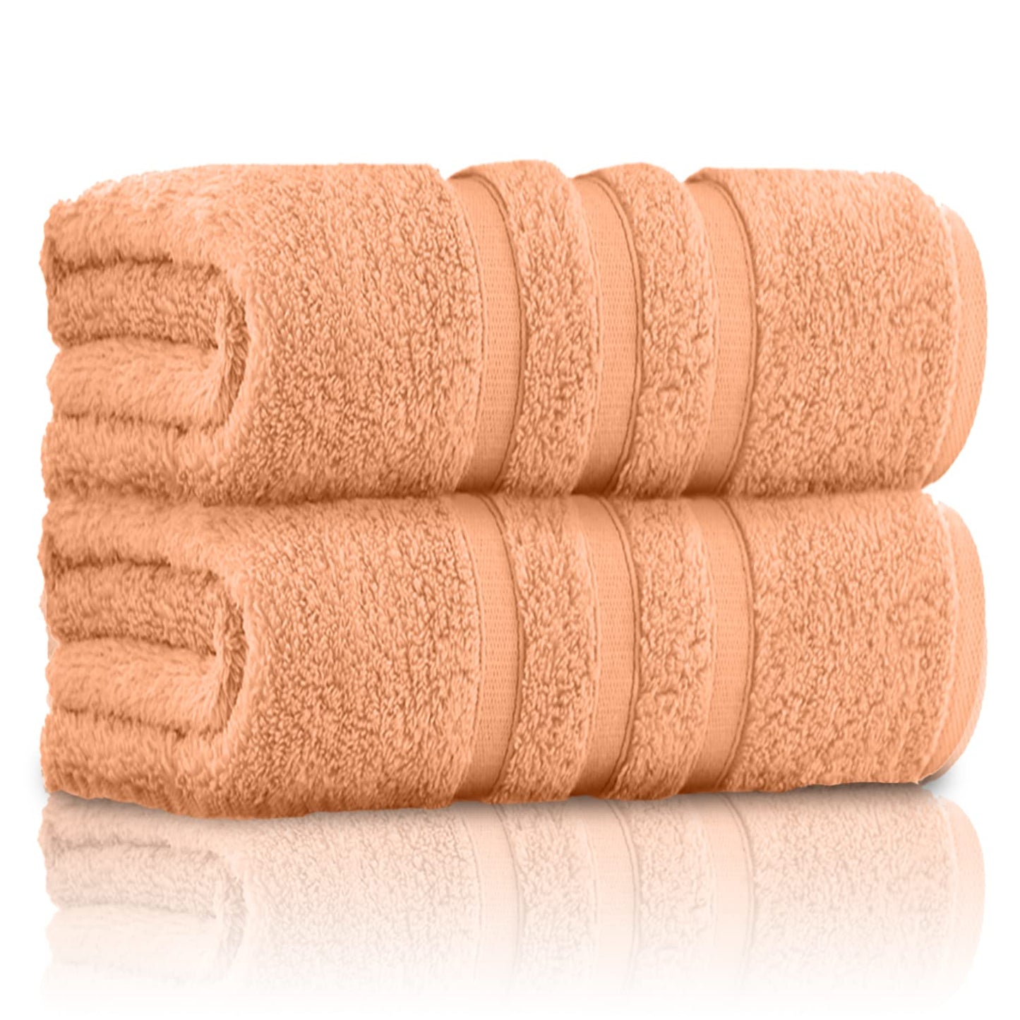 GC GAVENO CAVAILIA 100% Ringspun Cotton, Luxury 550 GSM Zero Twist Towel, Egyptian, Peach, 80x140 Bath Sheet
