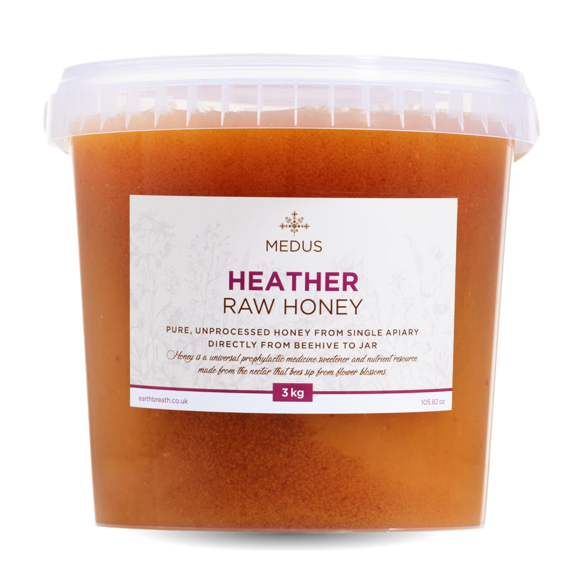 Earthbreath Heather Raw Honey 3kg? 100% Raw & Natural ? Sustainably Harvested ? Rich in Natural Goodness ? No Artificial Additives