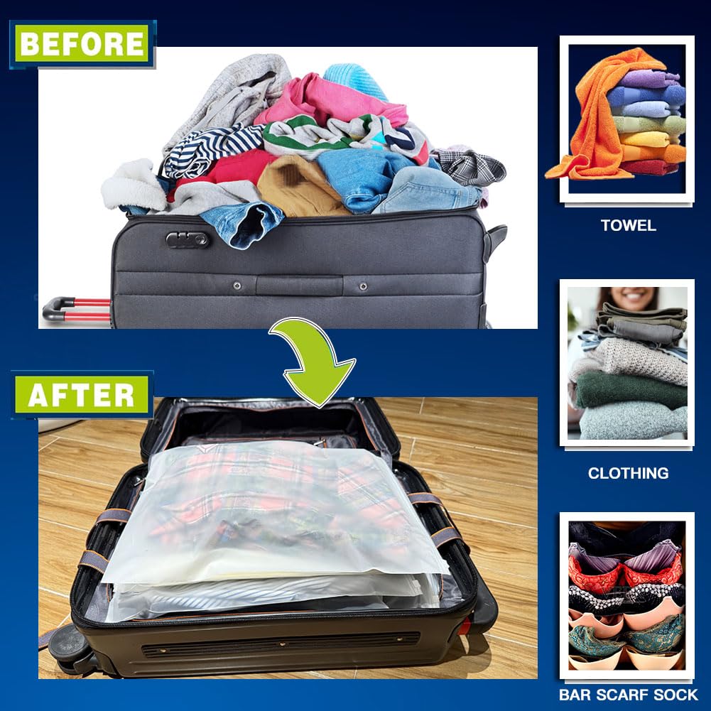Zip Lock Bags, 20Pcs 40x30cm Clothes Bags, Hospital Bag Organiser Pouches