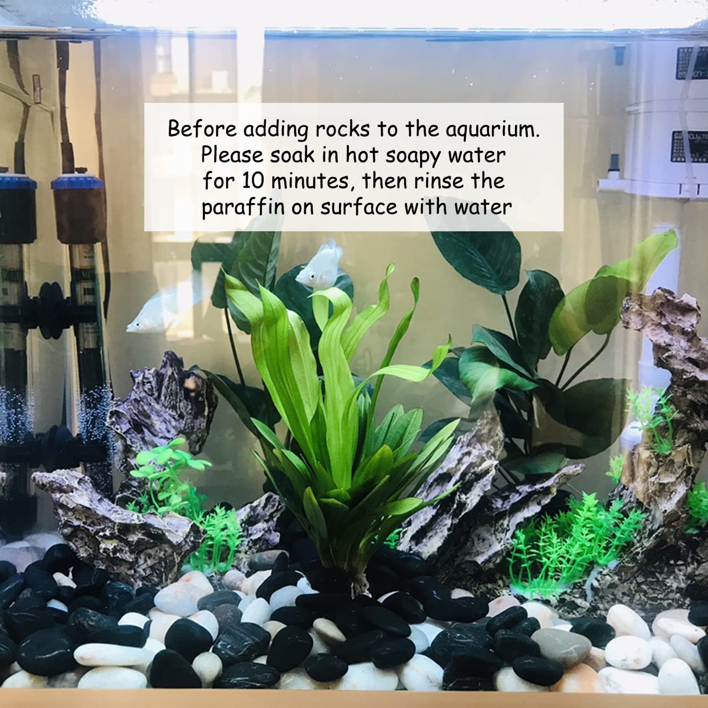 FANTIAN 9.1 kgs Decorative Black Stones for Garden, 30-50 mm Natural Black Pebbles Rocks for Plants Pots Aquarium Stones Vase and Garden Rocks