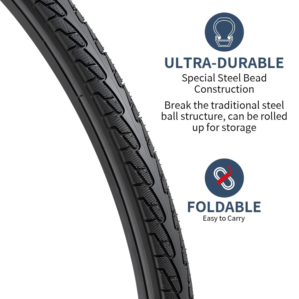 YunSCM 2-PCS 26x1 3/8 Road Bike Tyres 37-590 and 26x1 3/8 Bike Tubes Schrader Valve Compatible with 26 x 1 3/8 26x1 3-8 Wheelchair Bike Bicycle Tyres
