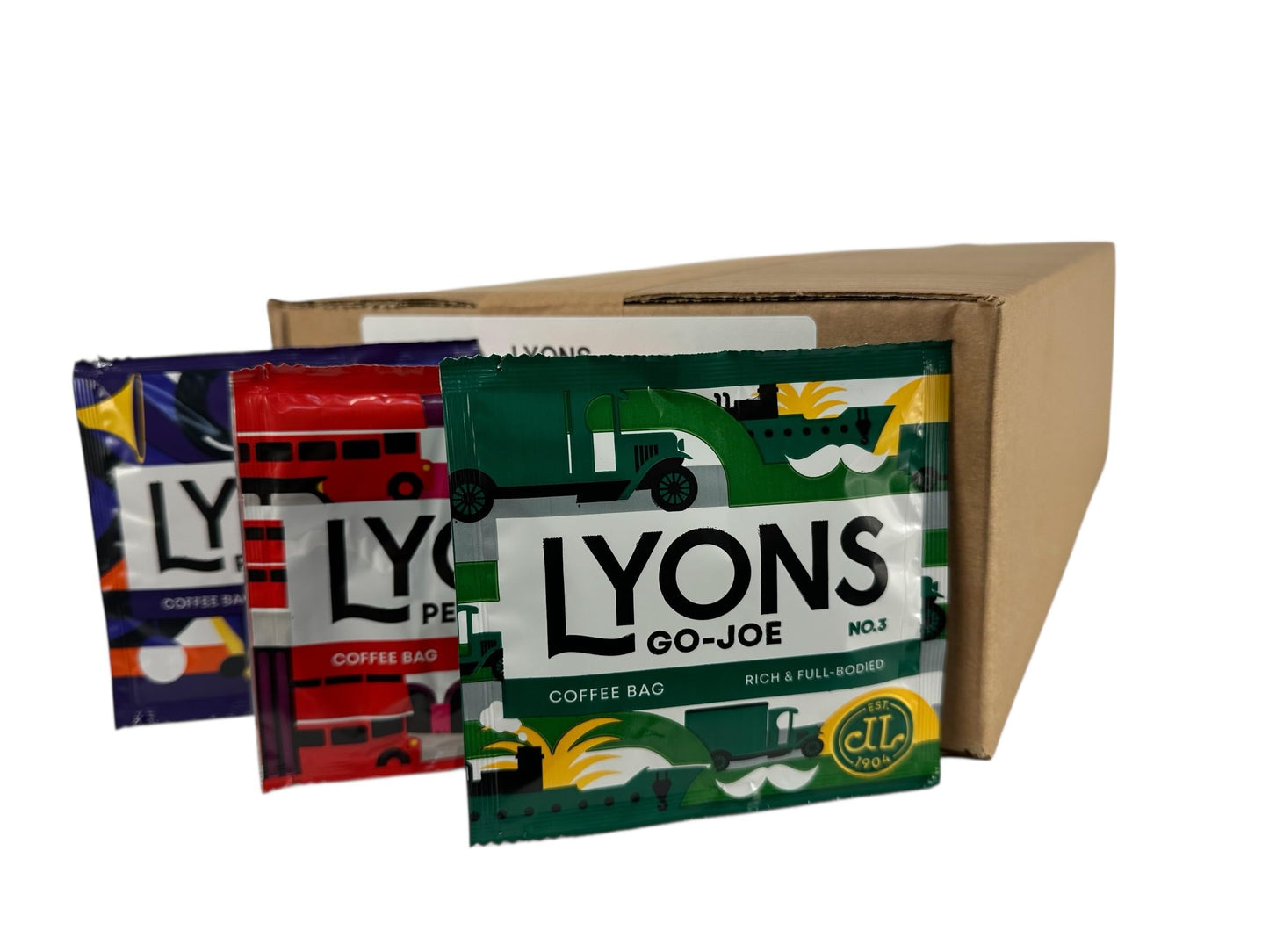 Lyons Mixed Coffee Bags 60 x 7g (60 Individually Sealed Bags) Go-Joe/Perkadilly/Rockadero