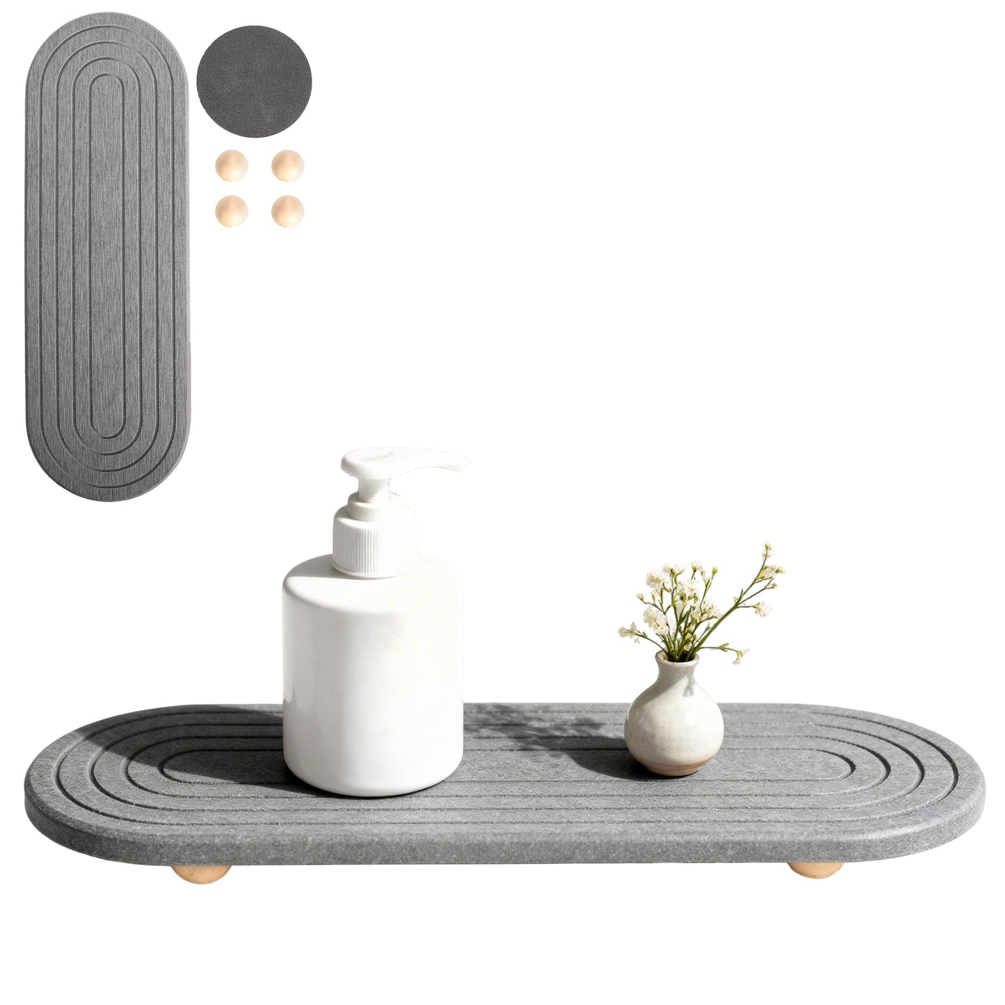 ZHABAYEN Quick Drying Stone Tray Instant, Anti Slip Fast Dry Sink Tray