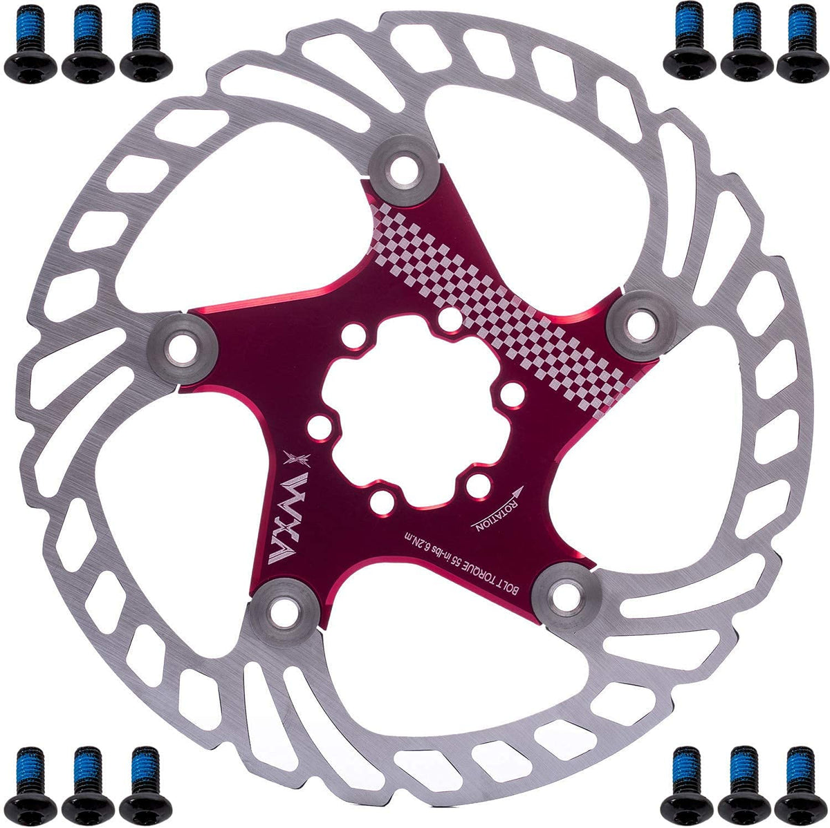 YBEKI Bike Disc Brake Rotor 140mm 160mm 180mm 203mm Heat Dissipation disc Brake Rotor with 6 Bolts for Road Bike Mountain Bike MTB BMX Stainless Steel