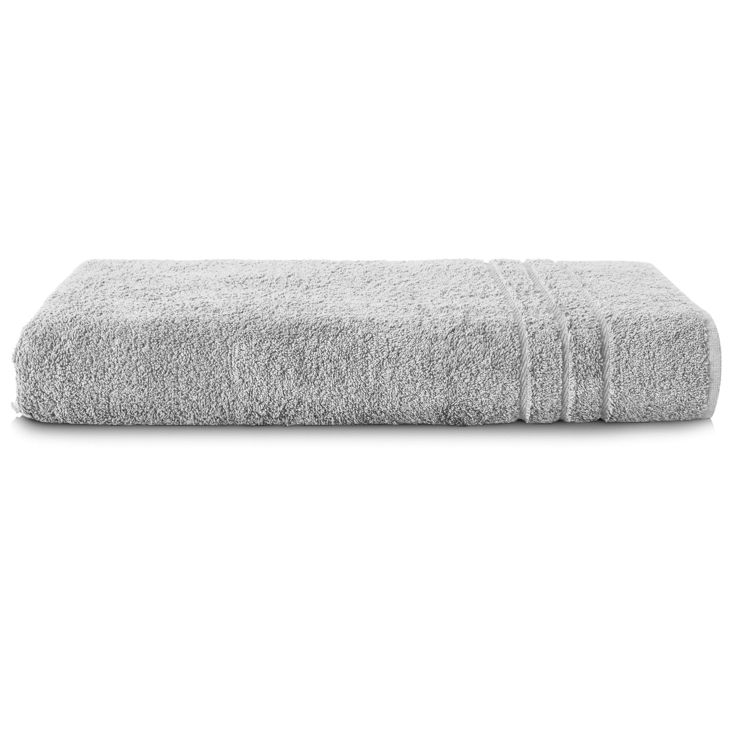 Komfortec Bath Towel 100 x 200 cm 100% Cotton Sauna Towel XXL Soft Large Terry Cloth Quick Drying Silver