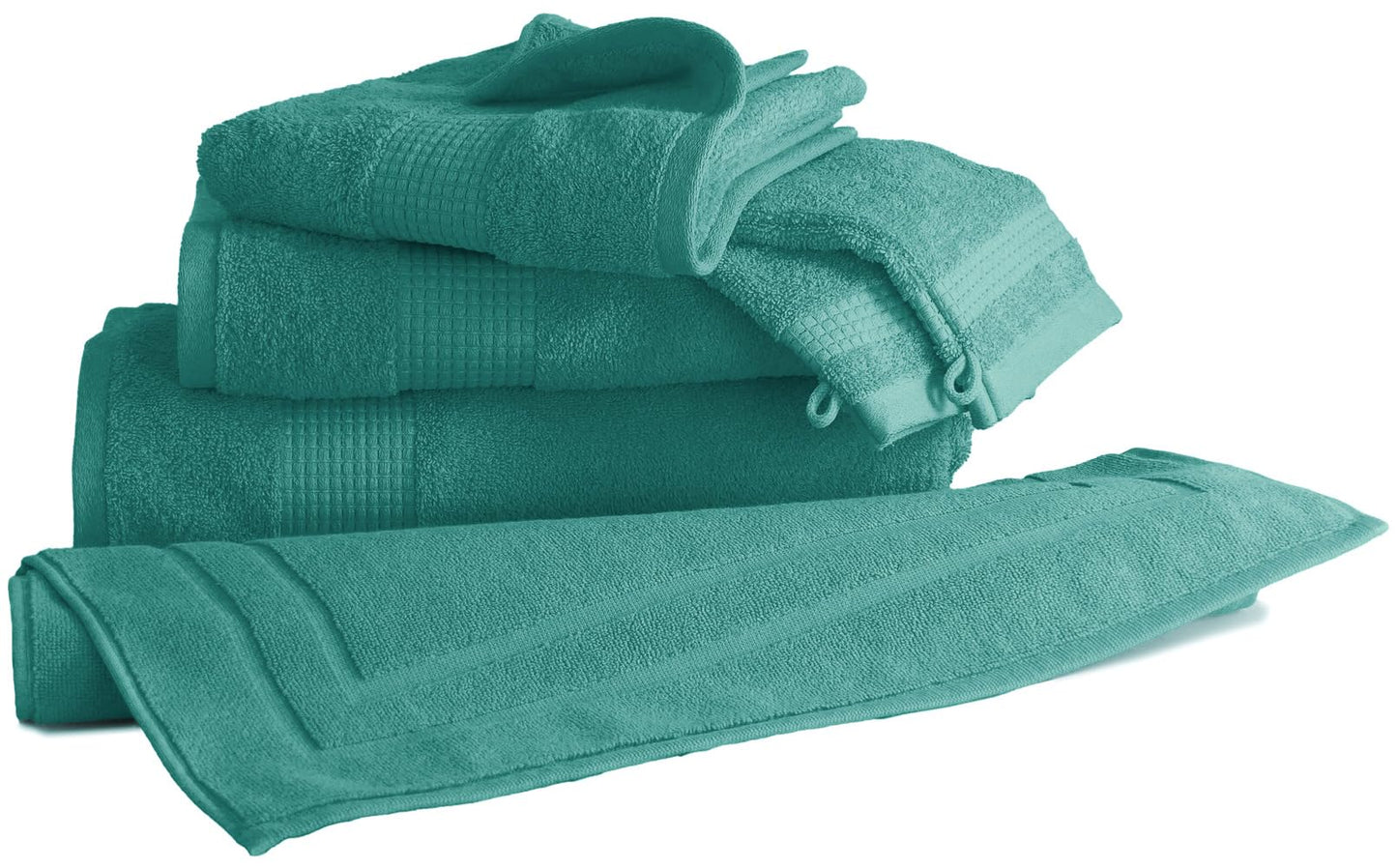 Le linge de Jules Hand Towel 50 x 90 cm 100% Cotton 450 g/m² Lagoon Green