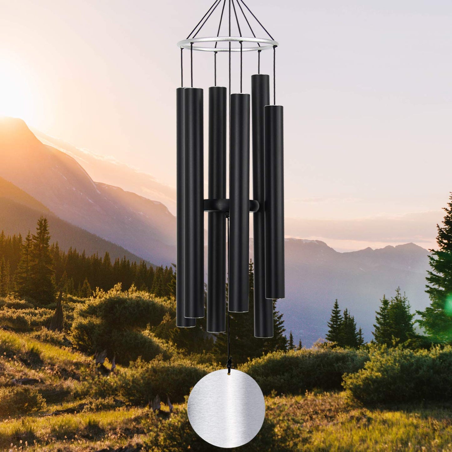ASTARIN Wind Chimes for garden,36Inch Large Wind Chimes for Outside Tuned Relaxing Soothing Low Bass,Memorial Wind Chimes Sympathy for Mom Dad,Black