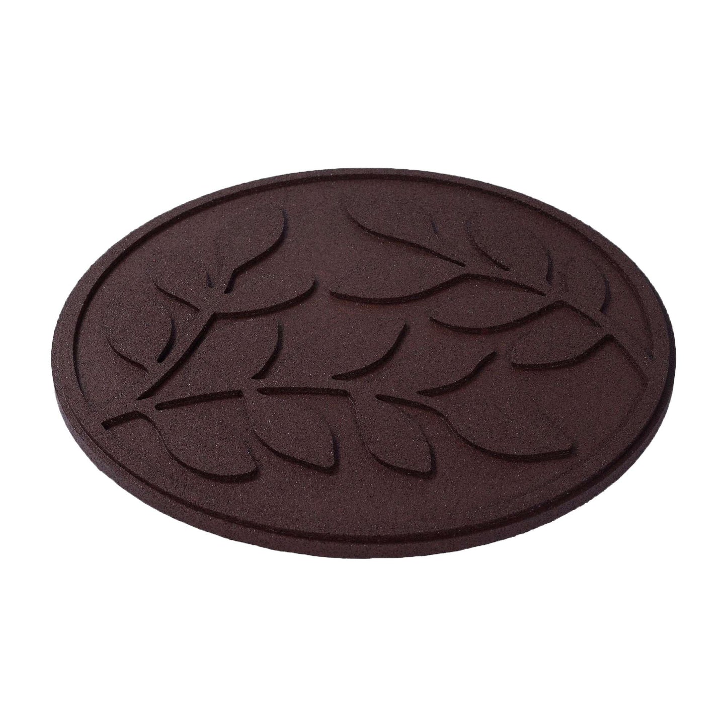 Nicoman Garden Recycled Stepping Stones Scroll with LEAF design, Reversible and Rubber Hard Wearing (Set of 4, Earth)