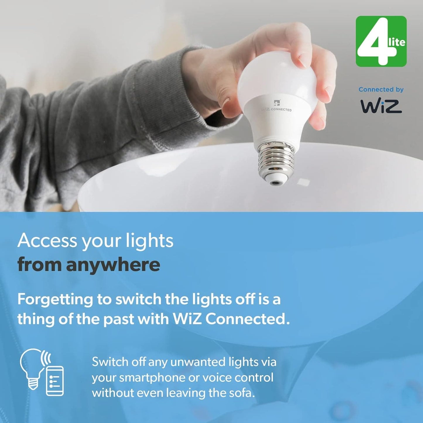 4lite WiZ Connected Dimmable White WiFi LED Smart Bulb - GU10
