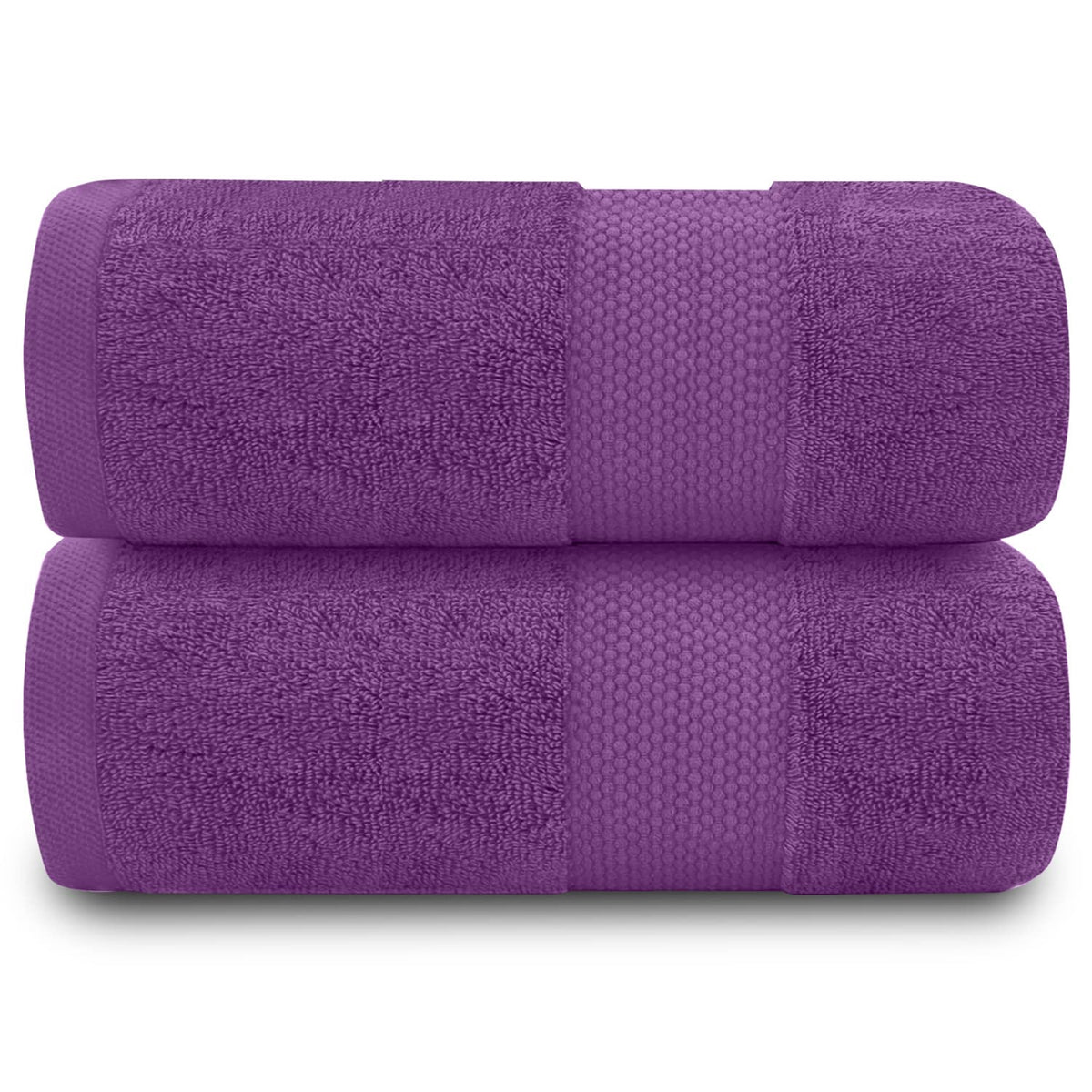 GC GAVENO CAVAILIA 100% Cotton Pack of 2 Bath Sheets, Premium Quality 700 GSM Fade Resistant Extra Absorbent Towels, Egyptian, Purple, 90x140 Cm