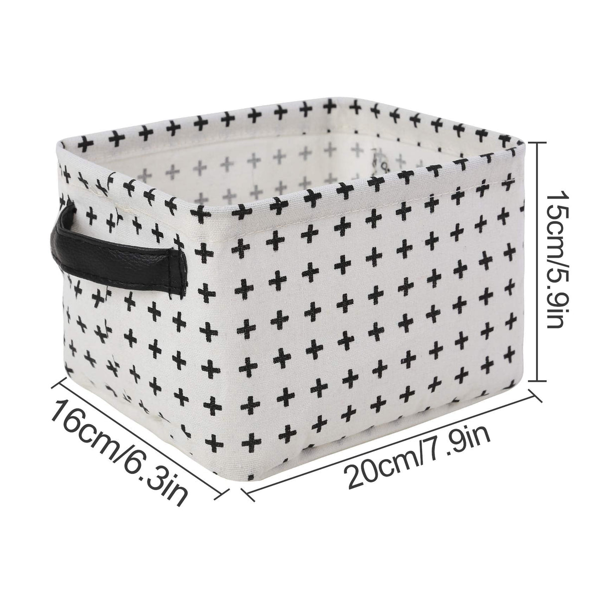 LessMo 4 Pack Storage Baskets, Collapsible Mini Storage Boxes, Canvas Fabric Waterproof Storage Bins made from Cotton and Linen, for Toys, Bathroom