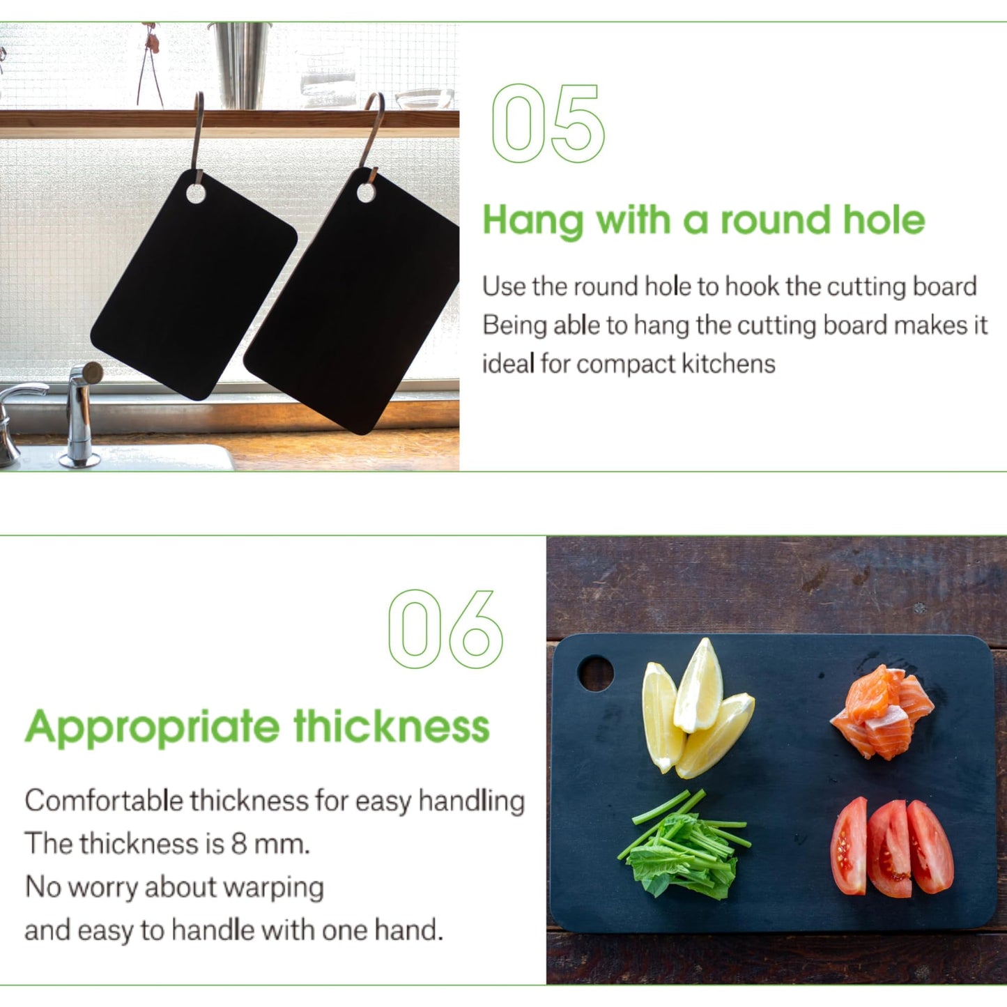 Rubber Rubber NBD002 Cutting Board, Synthetic Rubber, Black, S, Made in Japan 10 x 6.8 x 0.3 inches (255 x 175 x 8 mm) (S)