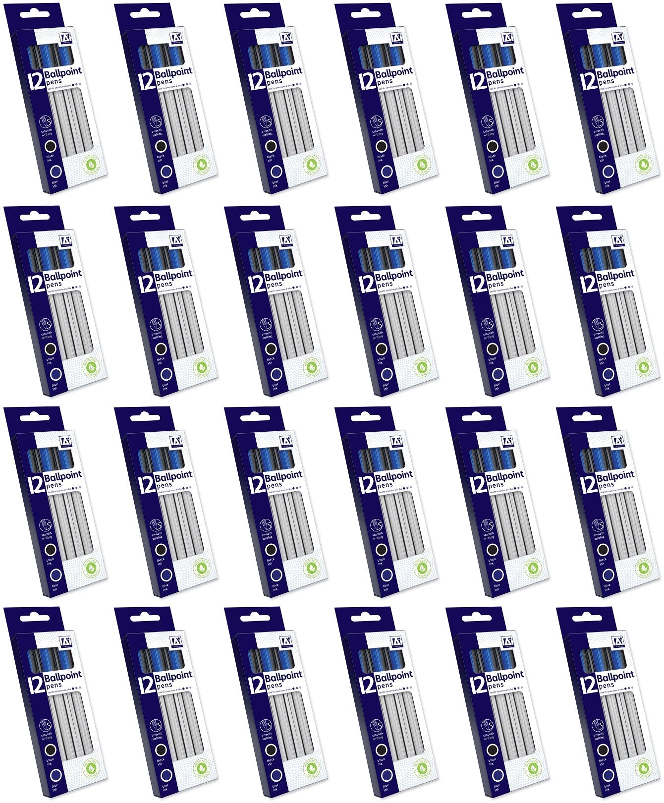 24 x 12 Ballpoint Pens Black