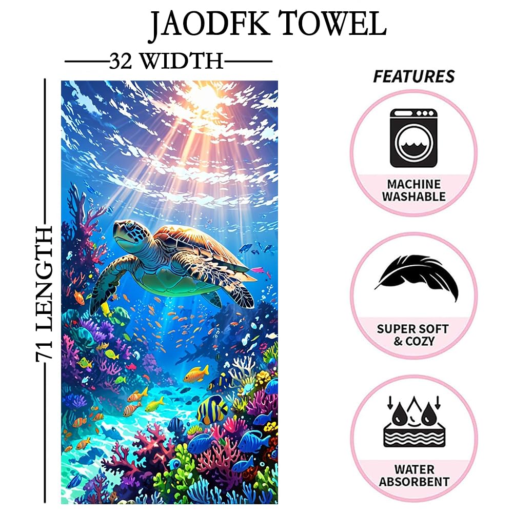JAODFK Microfibre Beach Towel 71"X32" Quick Dry Lightweight Sand Free Extra Large Thin Towels Travel Essentials For Adults Womens Swim Bath