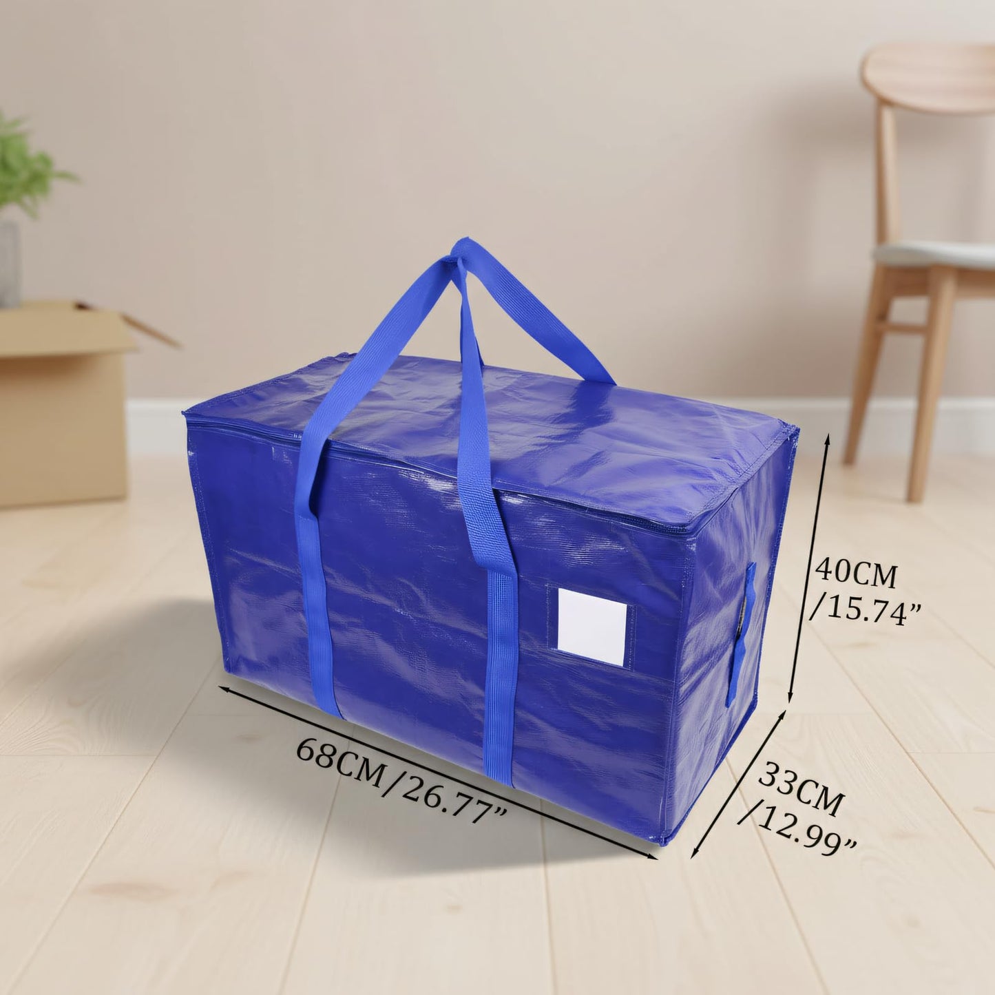 Snugkin Large Storage Bags 4 Pack 91L Moving Bags with Zips & Handles Heavy Duty Storage Boxes with Lids Water-Resistant Packing Bags for Home