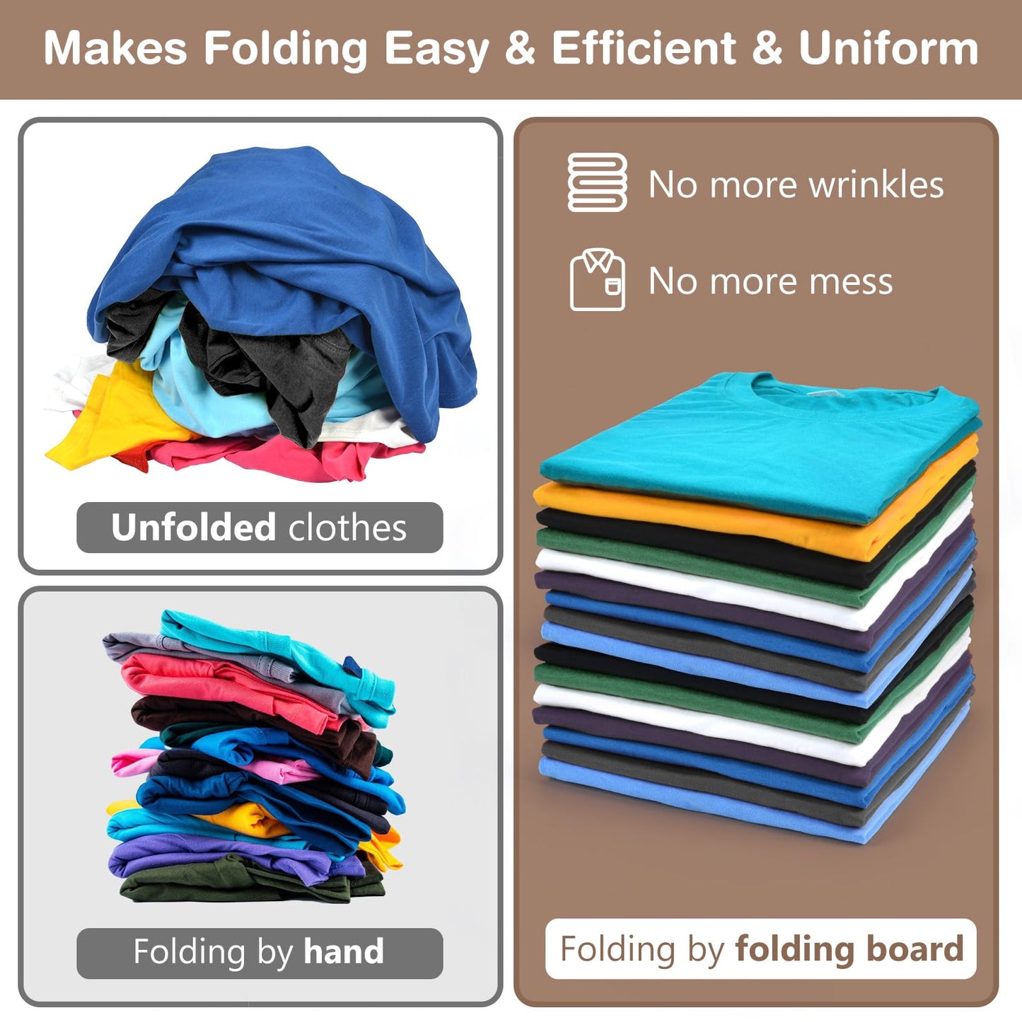 BoxLegend V7 Folding Board for Clothes, Premium with Metal Edges, Black