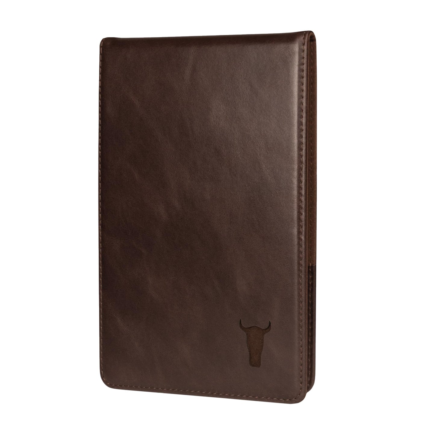 TORRO Golf Scorecard and Yardage Book Holder ? Genuine Leather Golf Score Card and Yardage Wallet with Pencil Loop (Dark Brown)
