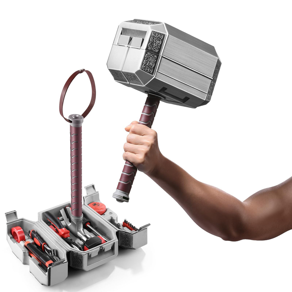GDJOB Mjolnir Thor Hammer 28-Piece Tool Set ? Premium Multi-Functional Kit for DIY, Home Repair & Collectors