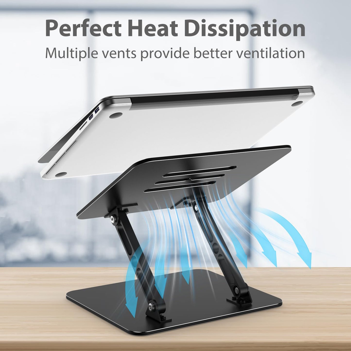 Nayka Adjustable Laptop Stand for Desk, Metal Foldable Laptop Riser