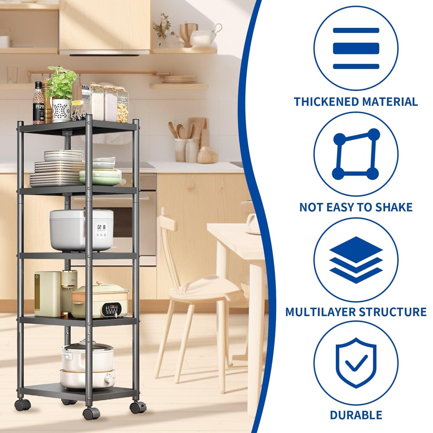 DYUEE Shelving Unit, 5 Tier Standing Heavy Duty Metal Shelving Unit Rack
