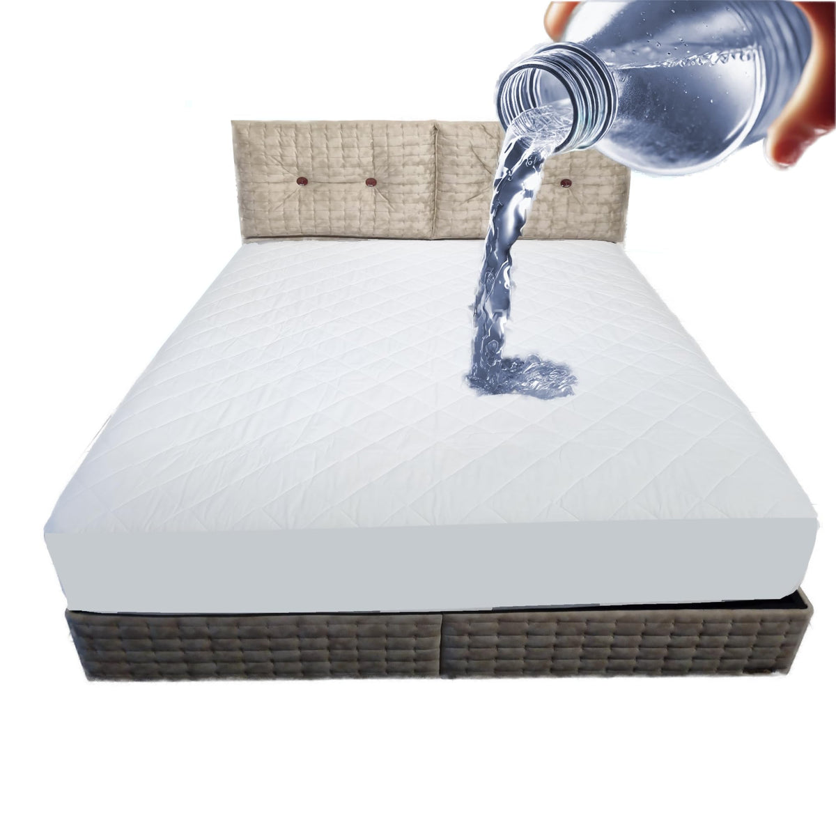 Cotton Mattress Protector (White, 90 x 190 cm)