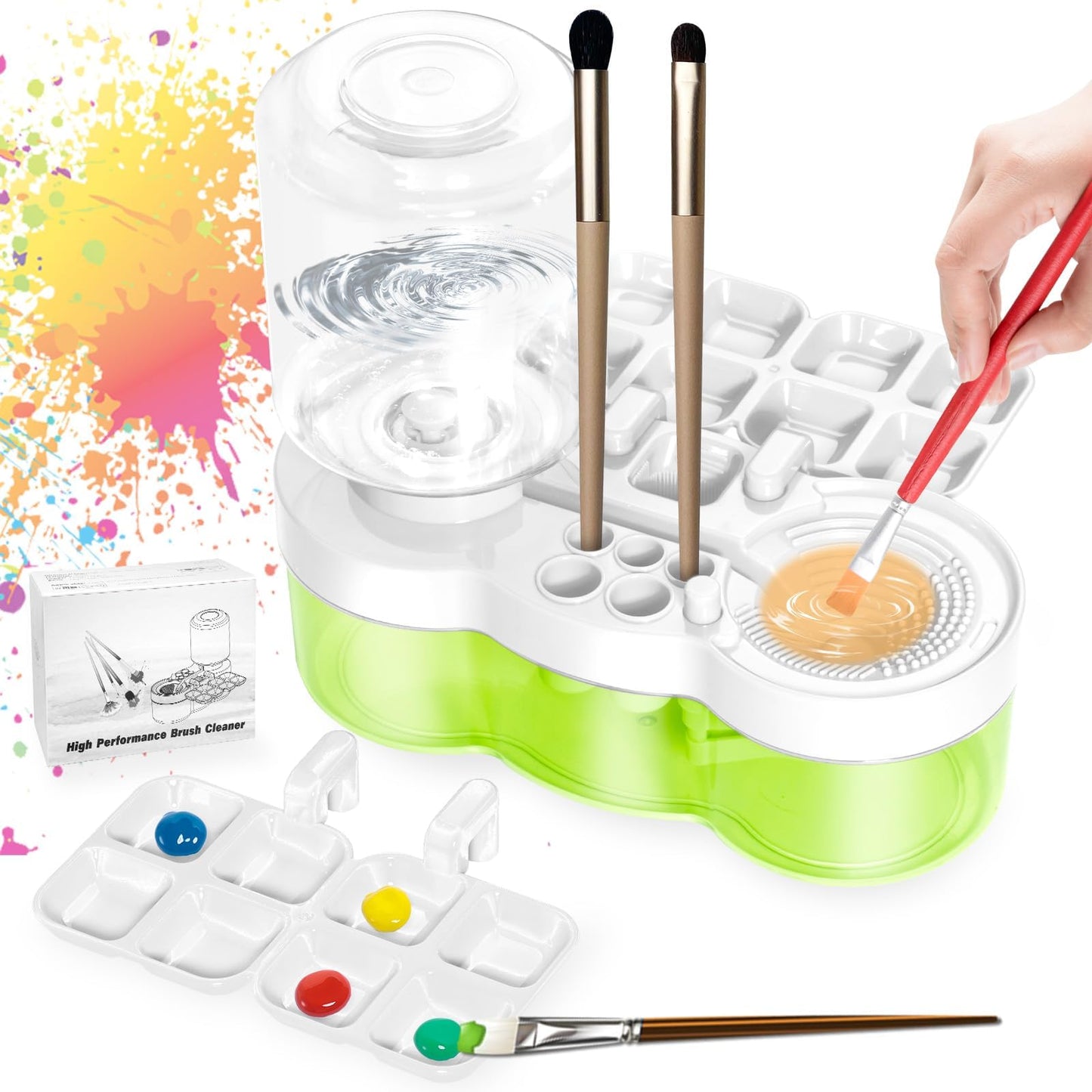 Brush Rinser, Paint Brush Cleaner Art Supplies, Water Cycle Rinser, Multifunctional Paint Brush Cleaner for Acrylic and Water-Based Paint Cleaning