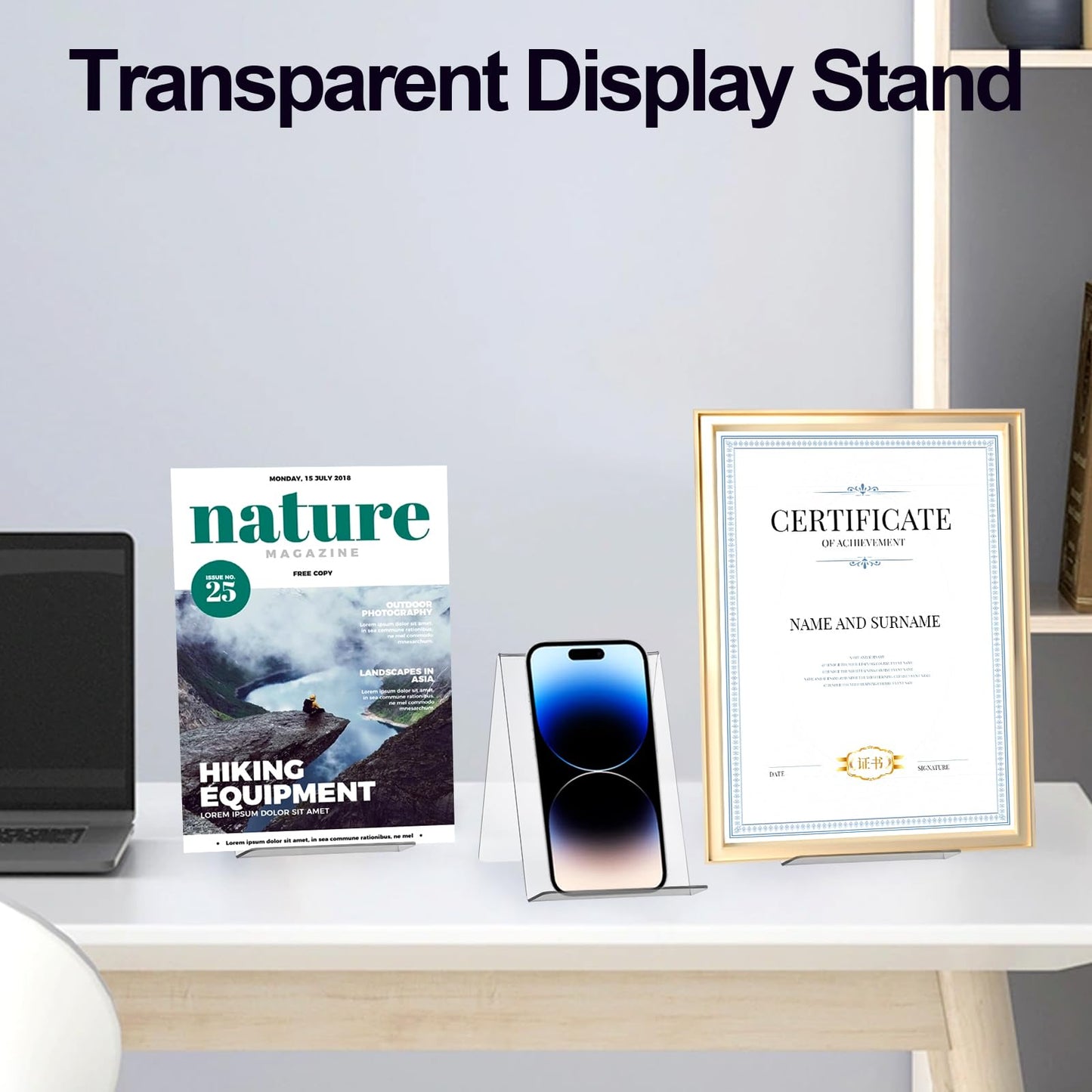 10 PCS Acrylic Book Display Stands, Clear Book Stand Holder