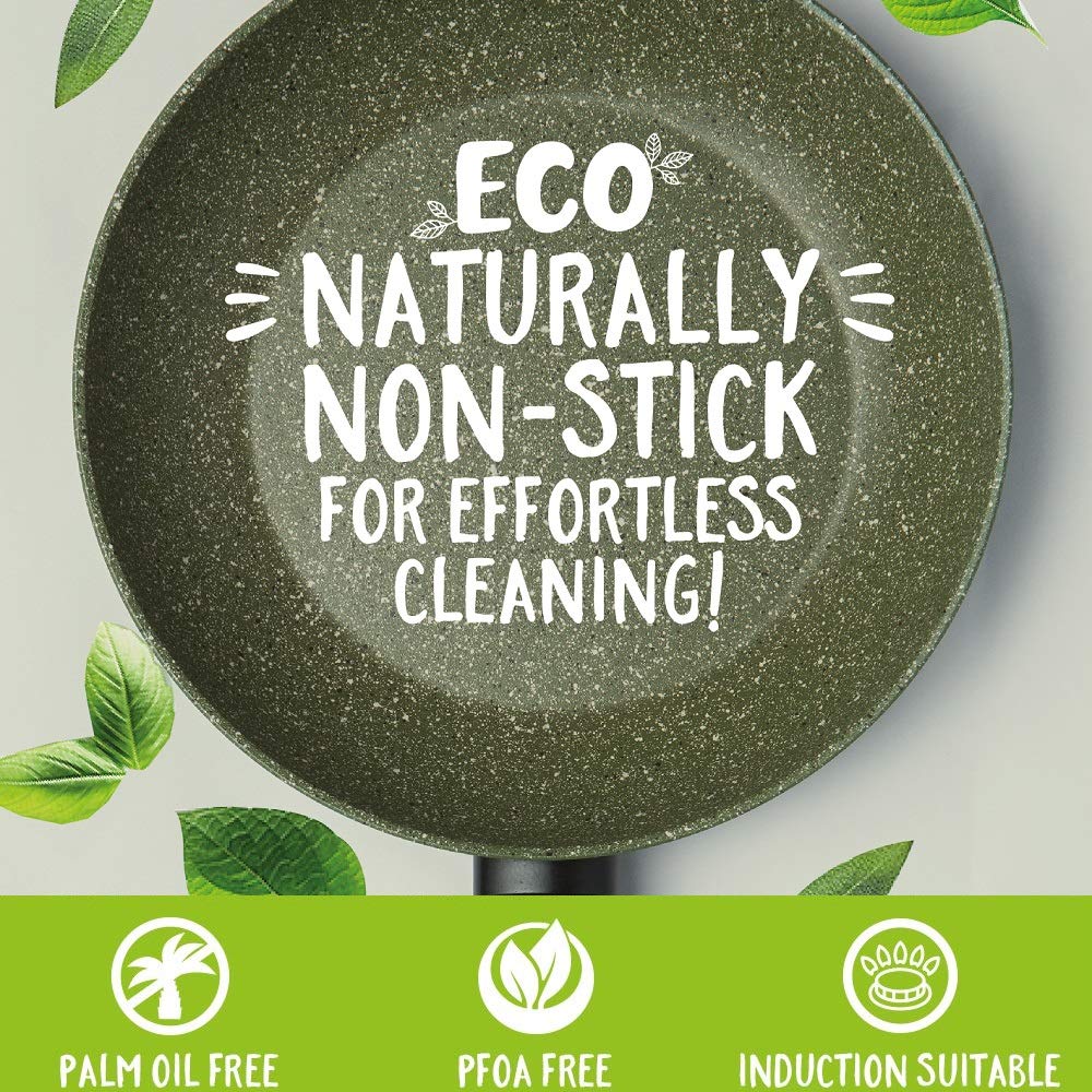 Prestige Eco Non Toxic Non Stick Frying Pan Set of 2 - Induction Frying Pans Set 20cm & 24cm, PFOA Free, Dishwasher Safe Cookware Made in Italy of