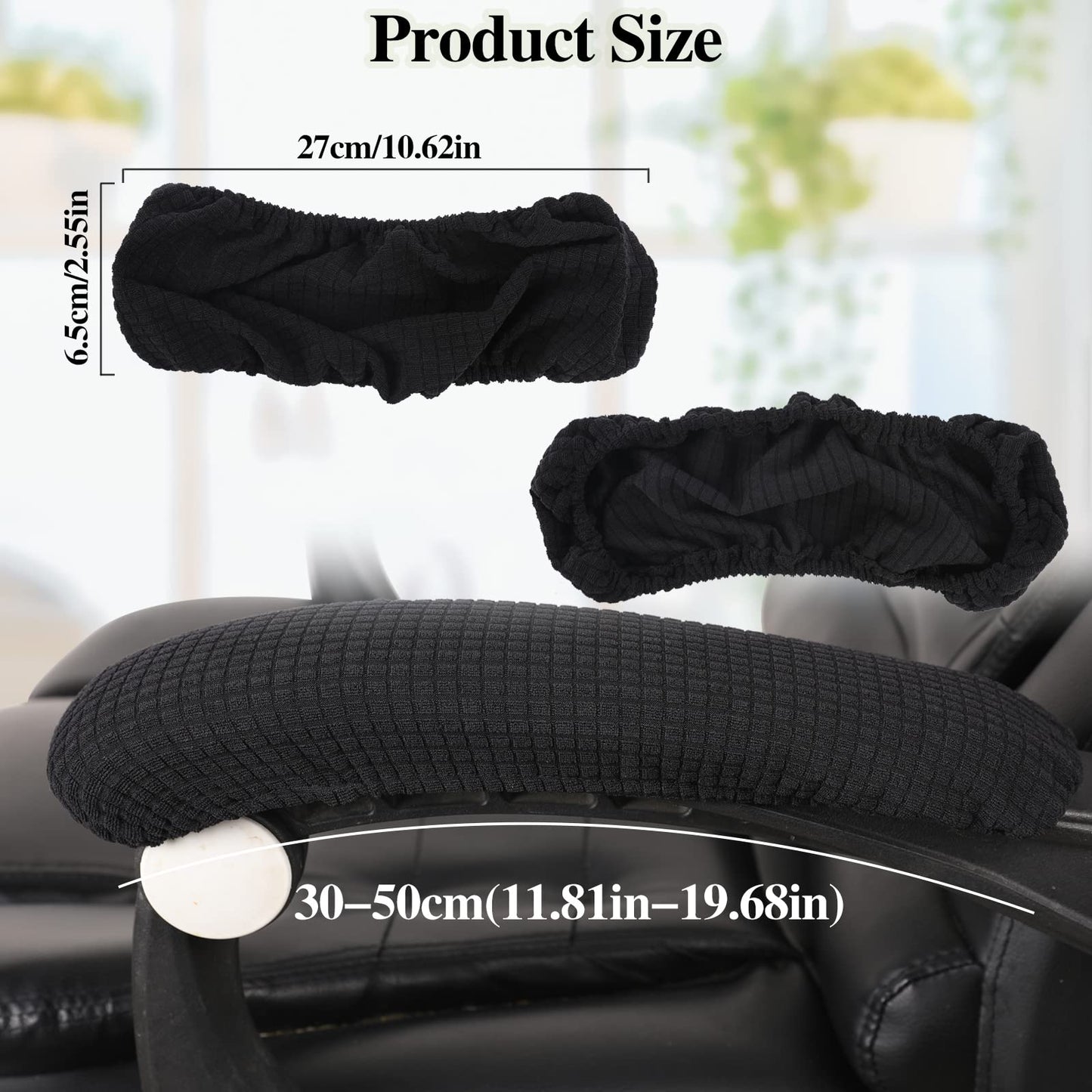 Vin Beauty Office Chair Armrest Covers, 2Pcs Office Removable Arm Rest Covering, Elastic Chair Armrest Covers, Office Seat Hand Rest Protector