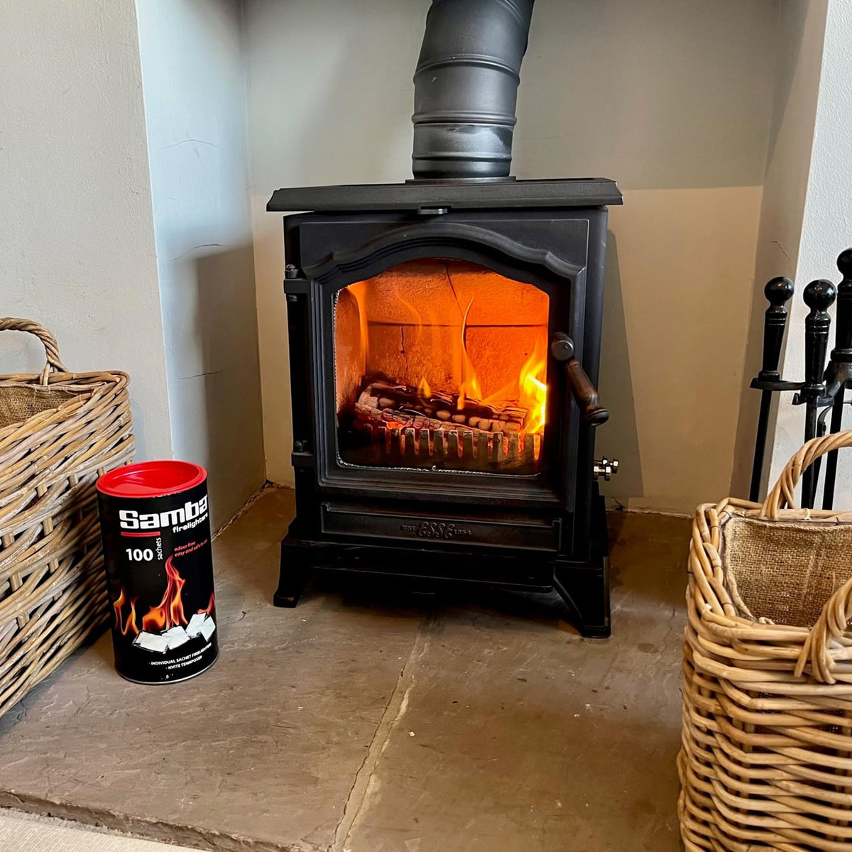600 Samba Firestarters Firelighters Sachets - Odourless Burning & Easy to Light - For BBQs Barbecues Wood Burner Wood-Fired Ovens Stoves Fireplaces &