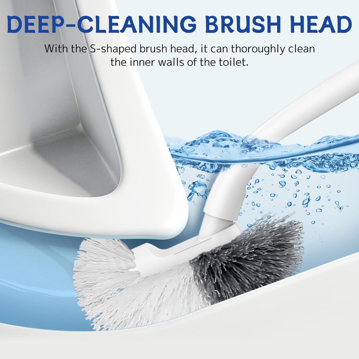 SetSail Toilet Bowl Brush, 2 Pack Toilet Brushes for Bathroom Compact Size Dense and Durable Toilet Cleaner Brush for Deep Cleaning Right Angled