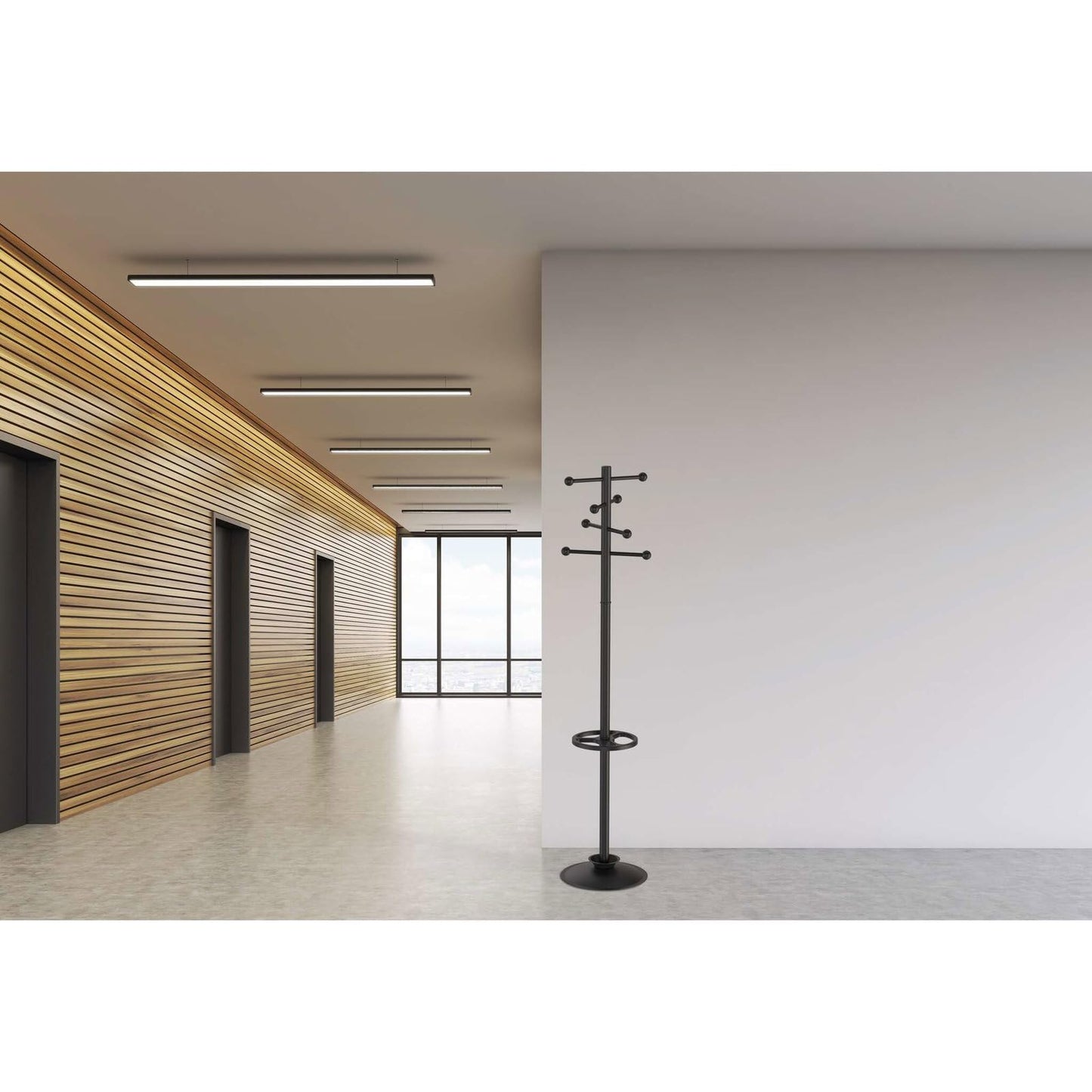 MAUL MAULsapphire coat rack 35 x 35 x 171 cm | Coat rack on feet with 8 hooks | Entrance cabinet for office, reception area | Stable steel cloakroom