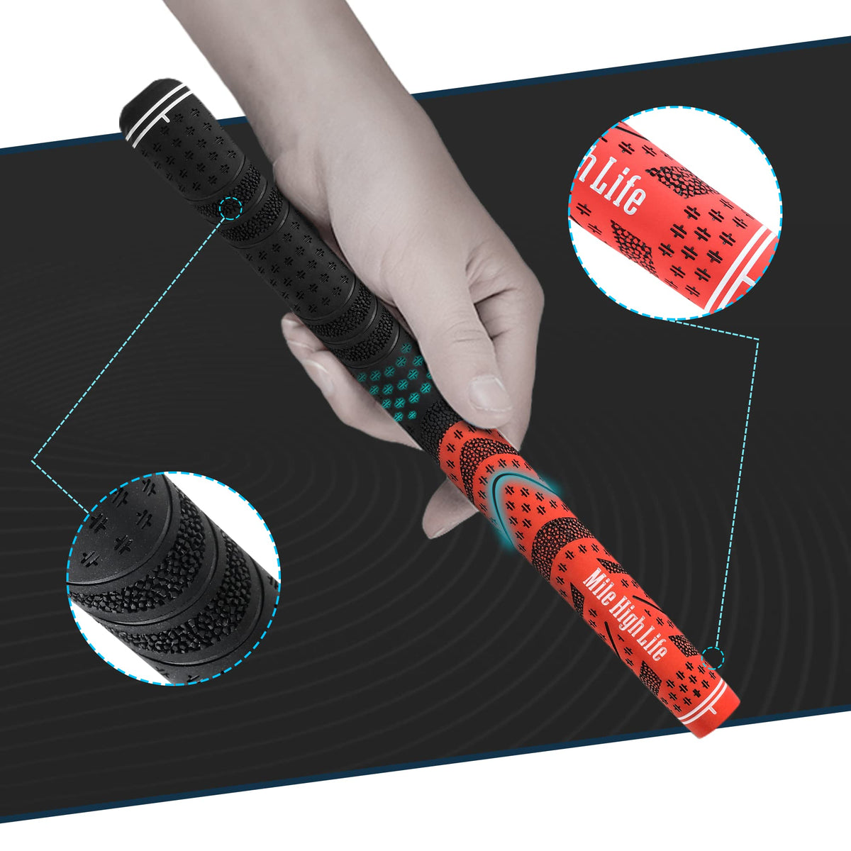 Mile High Life | Avid Golf Club Grips | 3, 13 Pc Set Bundle Golf Grips | Multi-Compound Rubber Golf Grip | Standard Midsize Jumbo(Red-13