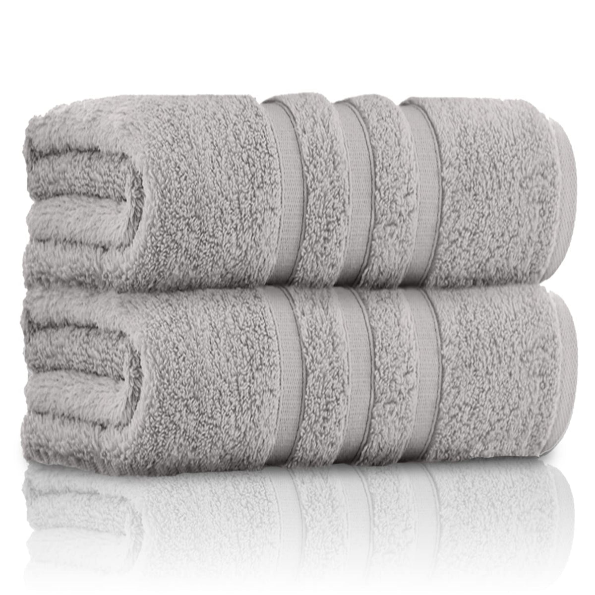 GC GAVENO CAVAILIA 100% Ringspun Cotton Bath Towels, Luxury 550 GSM Zero Twist Towel Sheets, Silver, 80x140 Bath Sheet
