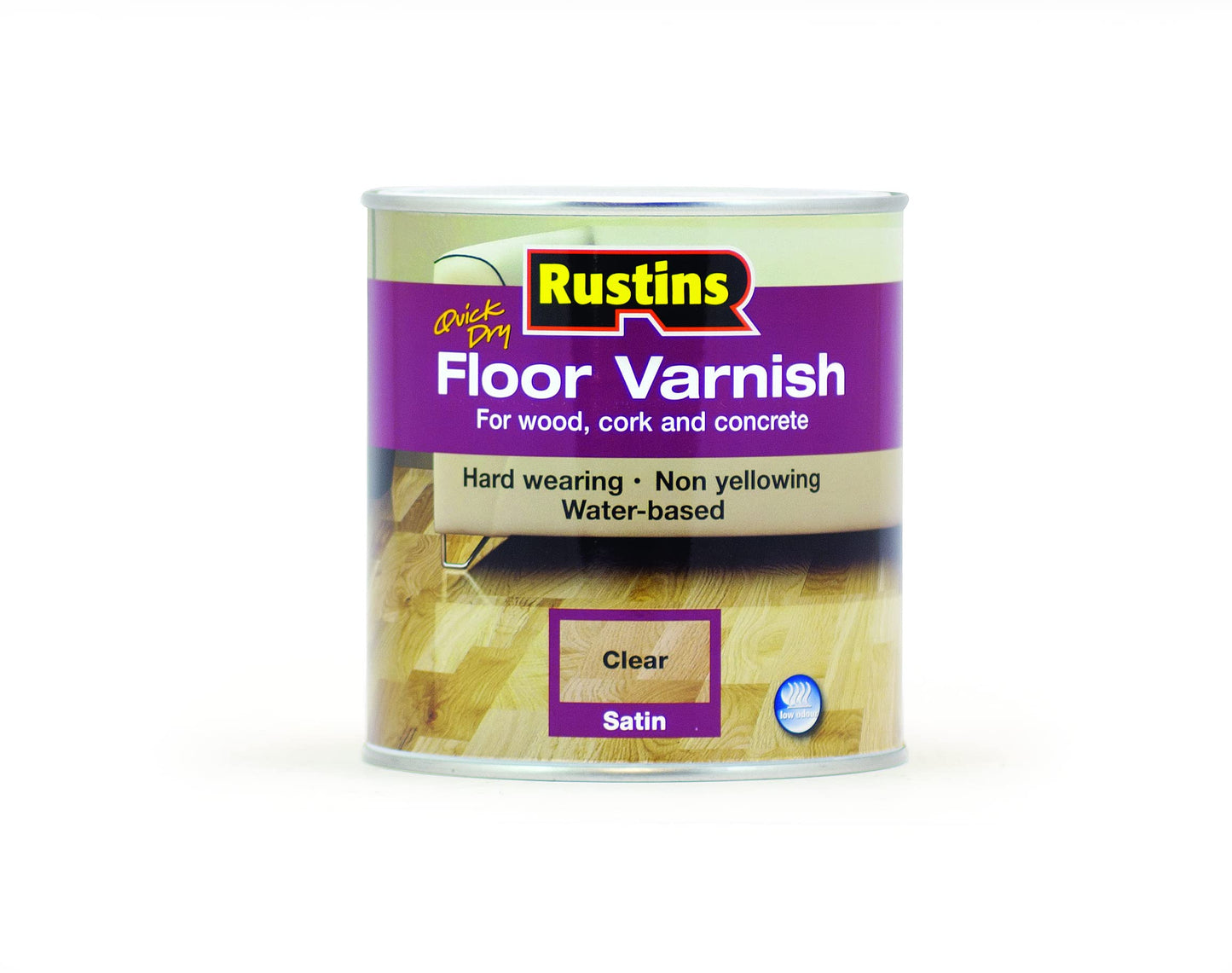 Rustins Floor Varnish Clear Satin 1L - ? Tough, Scratch-Resistant Protection for Wooden Floors | Easy to Apply & Fast Drying