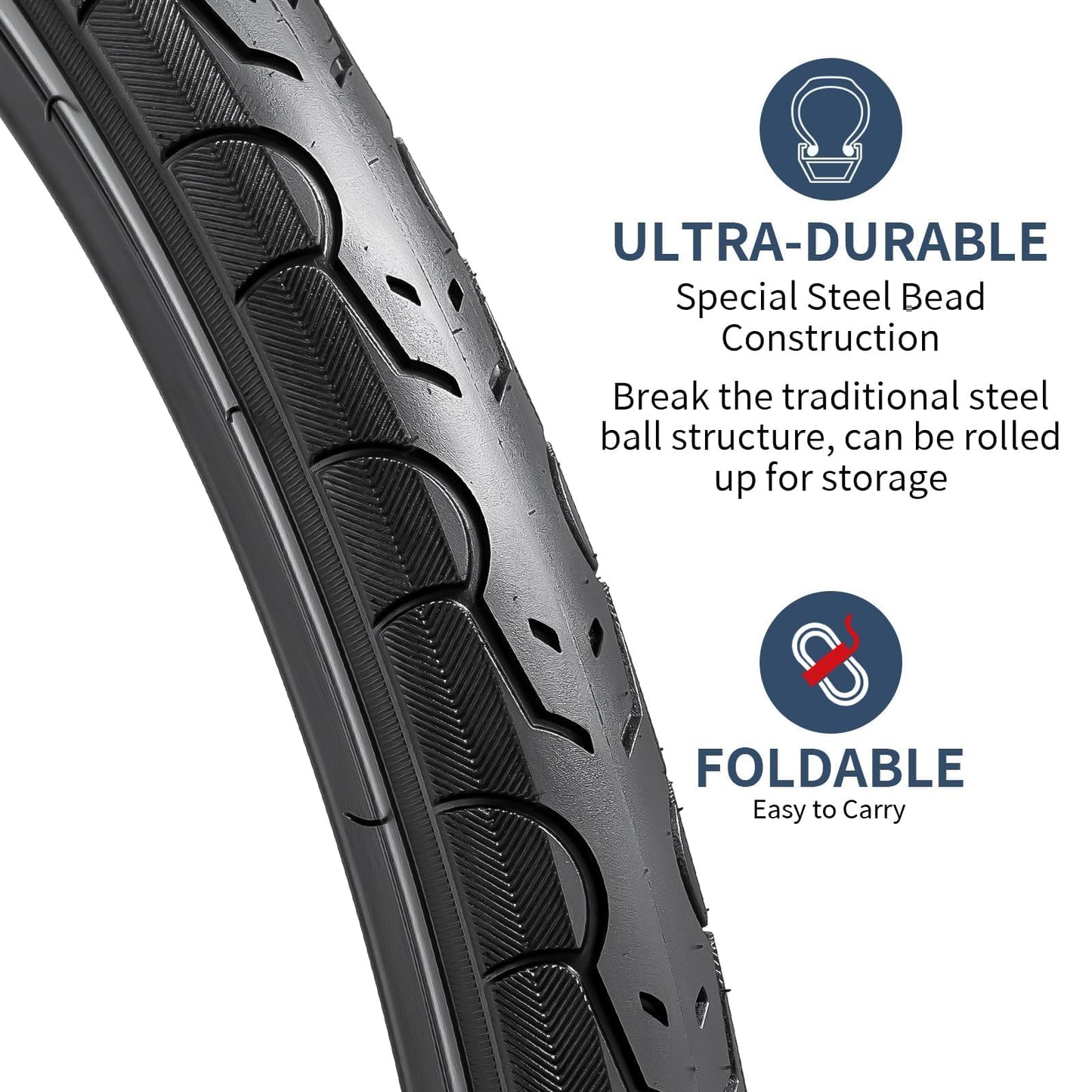 YunSCM 2-PCS 700C Road Bike Tyres 700x28C ETRTO 28-622 and Bike Inner Tubes 700x25/32C FV60mm Presta Valve Compatible with 700x25c 700x28c 700x30c